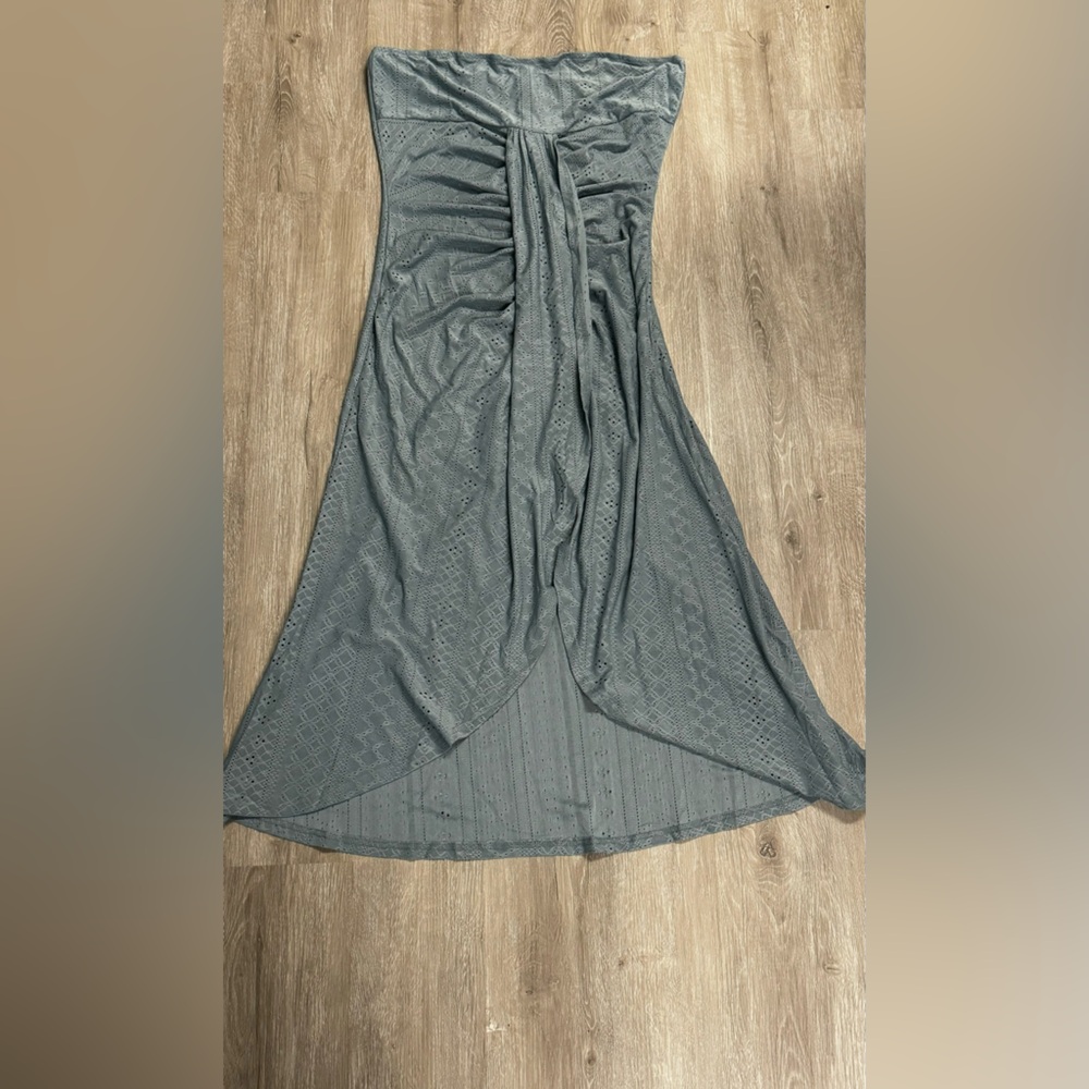 Women’s eyelet strapless dress - sage color- XXL- NWOT